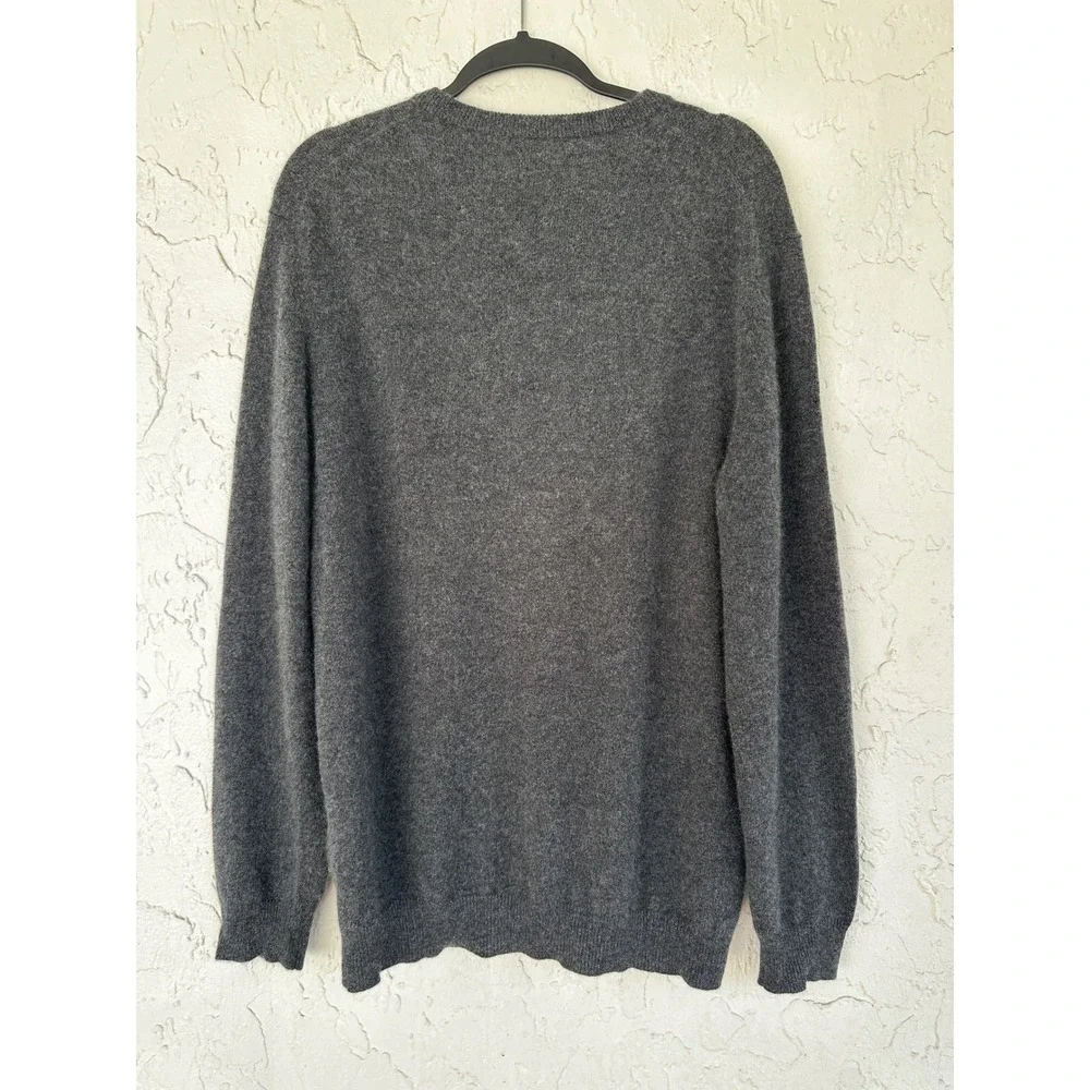 Club Room Luxury Mens 100% Cashmere Crew Neck Sweater Charcoal Gray Large